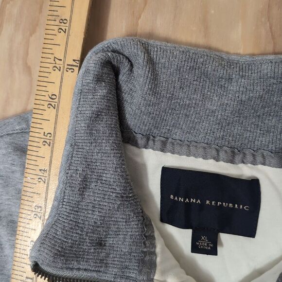 Banana Republic Mens XL Gray Warm Full Zip Lined Vest with Zip Pockets Modal - Picture 3 of 6